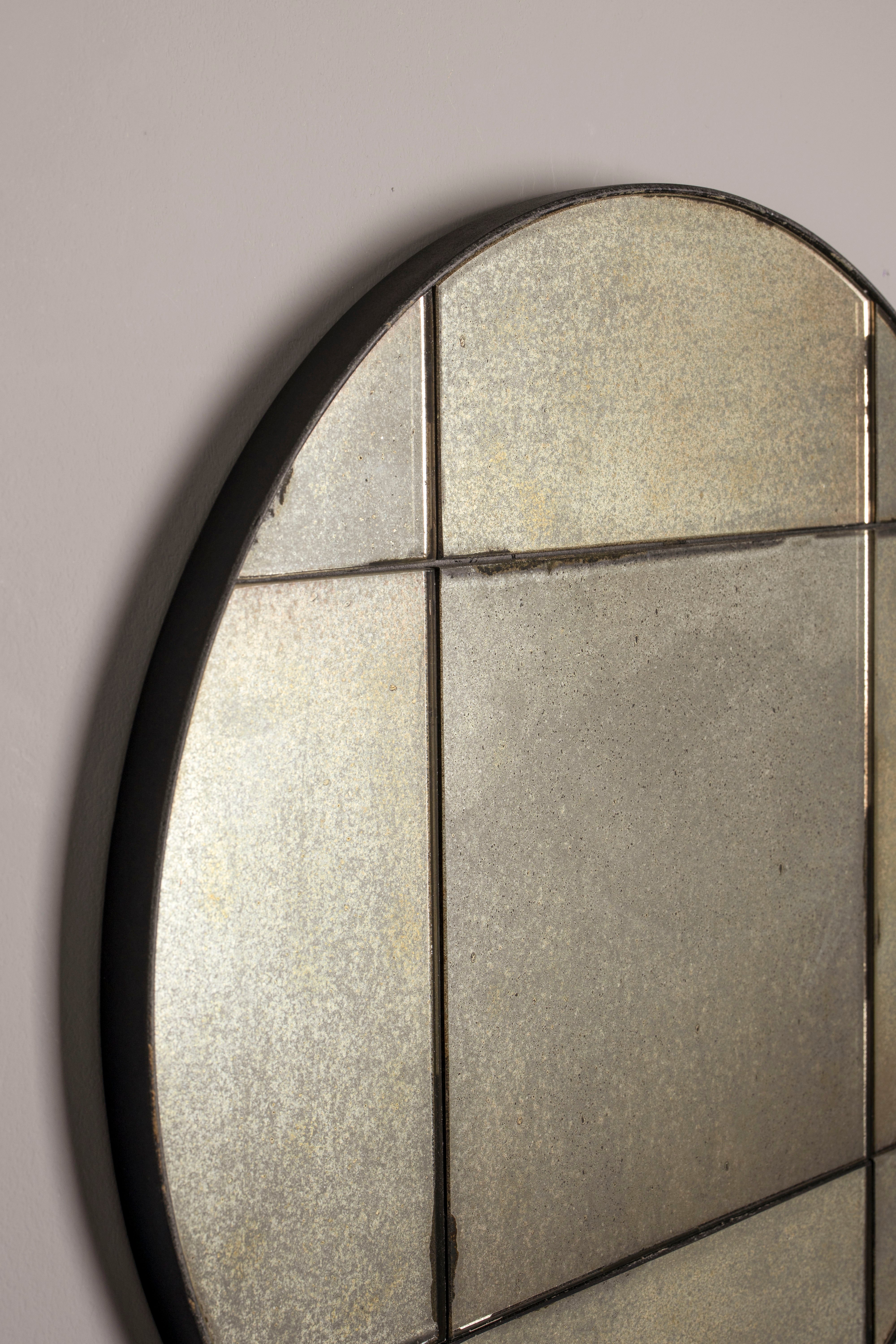 Dutchbone Mado Antique Finish Round Wall Mirror Small